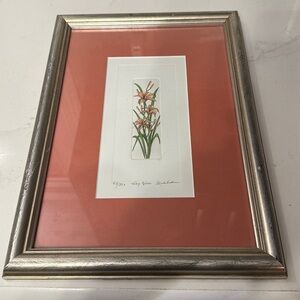 Linda Diane cullers signed numbered print day lilies framed matted vintage